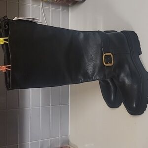 Zara leather riding boot with buckle size 38